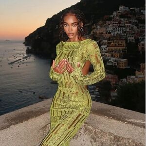 moss green metallic umbra maxi dress gorgeous @gracebrades in our Jaded London Moss Green Metallic Umbra Maxi Dress Size S Hire $30 RRP $140 DM to hire